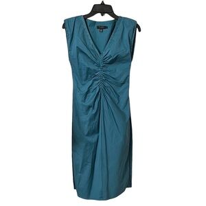 Ted Baker London Women’s Aqua Sleeveless Rushed Center Midi Dress Size 1